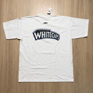 Vintage Umbro Vancouver Whitecaps Short Sleeve T-Shirt Mens Large White Blue NWT